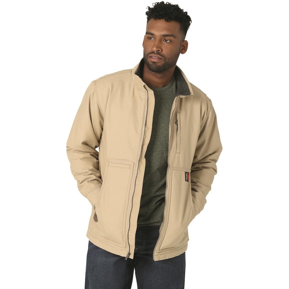 Wrangler‎ Men's XL Work Jacket Tan Riggs Workwear Sherpa Lined Canvas 112318475
